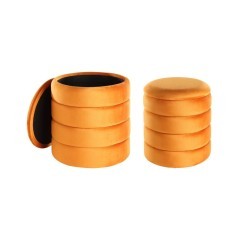 424126 AMPAHAKA Пуф комплект из 2шт, H445, Ø400, полиэстер, оранжевый 424126 AMPAHAKA Пуф комплект из 2шт, H445, Ø400, полиэстер, оранжевый