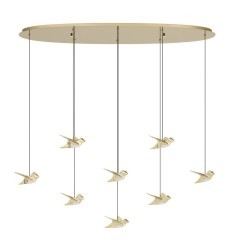 390397 PARATEBUENO 2 Светодиодный диммируемый подвесной светильник 33.6Вт 4000Лм 3000K сталь, латунь, пластик