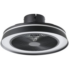 35217 Вентилятор потолочн VALLONIA 1, 3x8,5W(LED);1x6W(LED), Ø485, ABS, черный, акрил, молочн