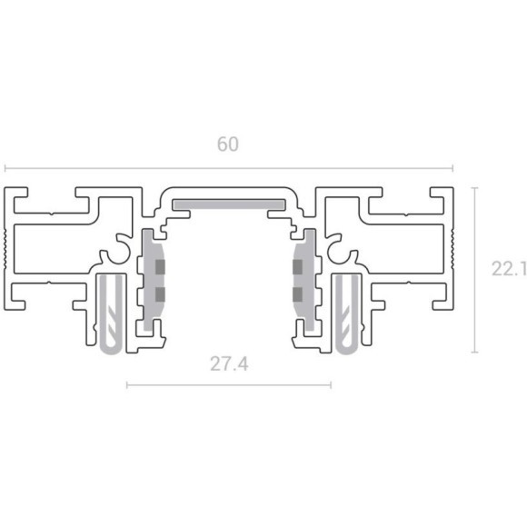 Шинопровод (тонкий) для демпферных натяжных потолков 2м SLIM TRACK 01 Novotech 135179