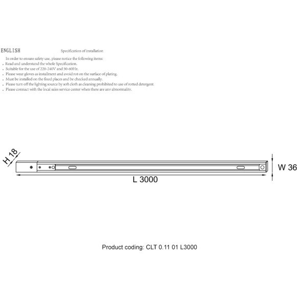 3м черный однофазный двужильный накладной шинопровод Crystal Lux CLT 0.11 01 L3000 BL