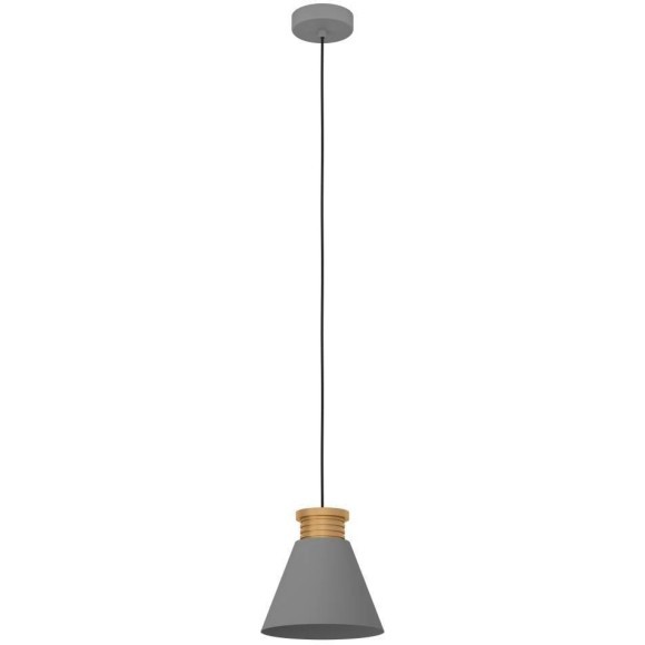 43838 Подвесной потолочный светильник (люстра) TWICKEN, 1Х40W, E27, H1100, Ø220, сталь, серый, золотой