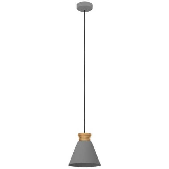 43838 Подвесной потолочный светильник (люстра) TWICKEN, 1Х40W, E27, H1100, Ø220, сталь, серый, золотой 43838 Подвесной потолочный светильник (люстра) TWICKEN, 1Х40W, E27, H1100, Ø220, сталь, серый, золотой