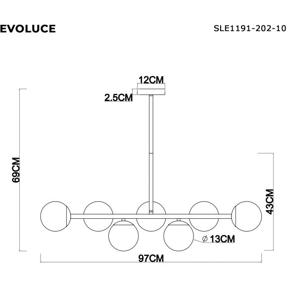 SLE1191-202-10 Светильник потолочный Золотистый/Белый E27 10*60W FRATTA