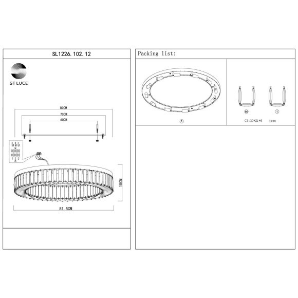 SL1226.102.12 Люстра потолочная ST-Luce Никель/Прозрачный E14 12*40W Rifrazio
