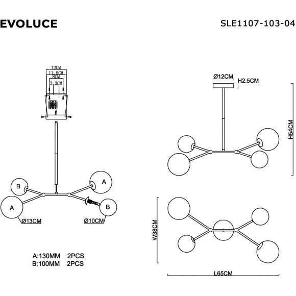 SLE1107-103-04 Светильник подвесной Хром/Белый, Серый G9 LED 4*5W 4000K MALTE