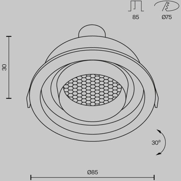 Встраиваемый светильник Technical DL113-GU10-01-RD-W