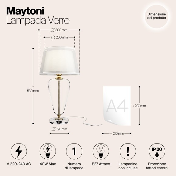 Интерьерная настольная лампа Maytoni Verre Z005TL-01BS