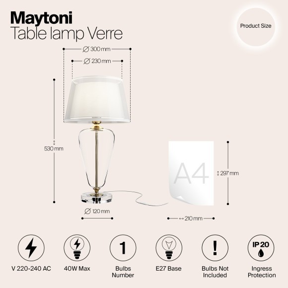 Интерьерная настольная лампа Maytoni Verre Z005TL-01BS