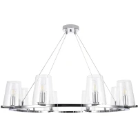 MEDICI SP8 2430/308 Crystal Lux Хромированная люстра с прозрачными стеклянными плафонами, 8 x E14 до 60 Вт, Ø910 мм, H max 1500 мм