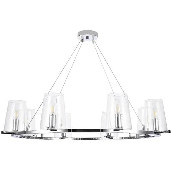 MEDICI SP8 2430/308 Crystal Lux Хромированная люстра с прозрачными стеклянными плафонами, 8 x E14 до 60 Вт, Ø910 мм, H max 1500 мм
