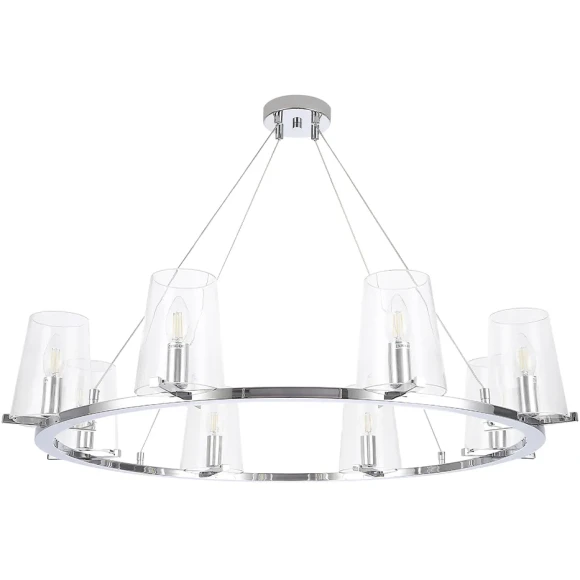 MEDICI SP8 2430/308 Crystal Lux Хромированная люстра с прозрачными стеклянными плафонами, 8 x E14 до 60 Вт, Ø910 мм, H max 1500 мм