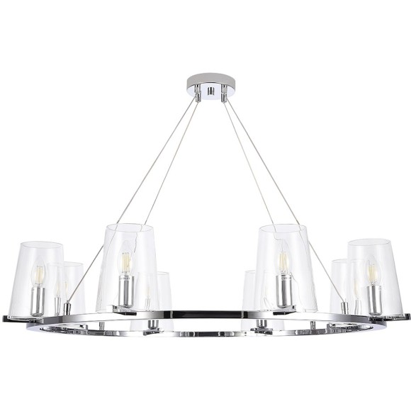 MEDICI SP8 2430/308 Crystal Lux Хромированная люстра с прозрачными стеклянными плафонами, 8 x E14 до 60 Вт, Ø910 мм, H max 1500 мм