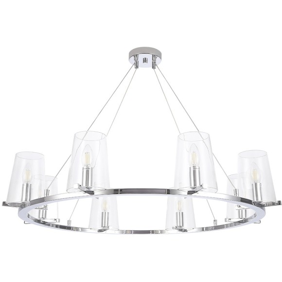 MEDICI SP8 2430/308 Crystal Lux Хромированная люстра с прозрачными стеклянными плафонами, 8 x E14 до 60 Вт, Ø910 мм, H max 1500 мм