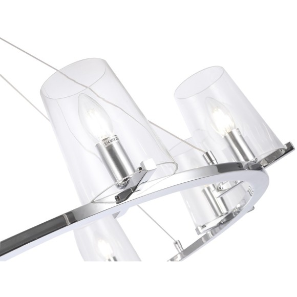 MEDICI SP8 2430/308 Crystal Lux Хромированная люстра с прозрачными стеклянными плафонами, 8 x E14 до 60 Вт, Ø910 мм, H max 1500 мм