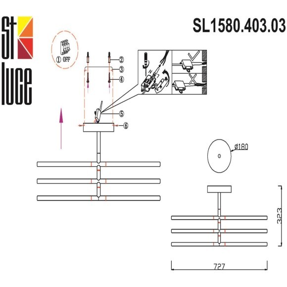 SL1580.403.03 Светильник потолочный ST-Luce Черный/Белый LED 3*12W 3200K RALIO