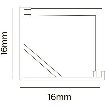 Алюминиевый профиль накладной 16x16 S ALM009S-2M Алюминиевый профиль накладной 16x16 S ALM009S-2M