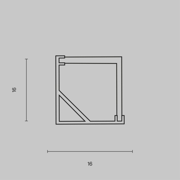 Алюминиевый профиль накладной 16x16 S ALM009S-2M Алюминиевый профиль накладной 16x16 S ALM009S-2M