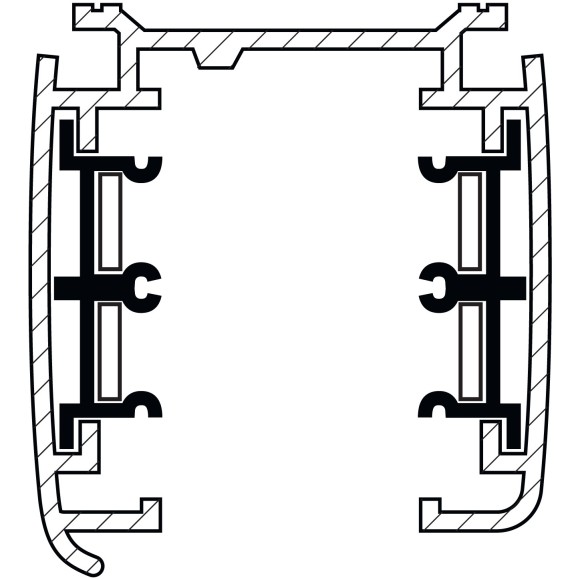 Трек четырехконтактный 3-фазный стыковочными пазами (плоские медные жилы), 2м Quattro Lightstar 504025-F