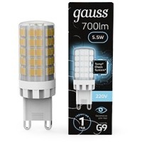Лампа Gauss G9 AC185-265V 5,5W 560lm 4000K керамика LED 107009206
