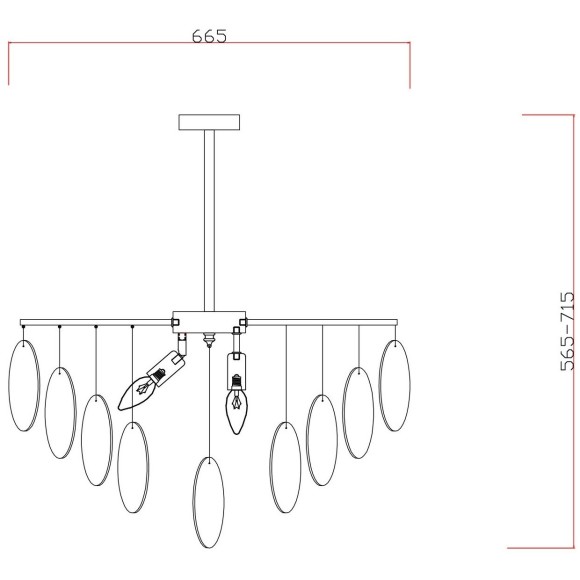 Люстра на штанге Freya FR5104PL-06BS2 Porto под лампы 6xE14 60W Люстра на штанге Freya FR5104PL-06BS2 Porto под лампы 6xE14 60W