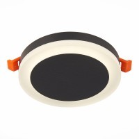 ST104.442.06 Светильник встраиваемый Черный LED 1*6W 4000K 468Lm Ra80 120° IP20 D110xH20 170-240V Встраиваемые светильники