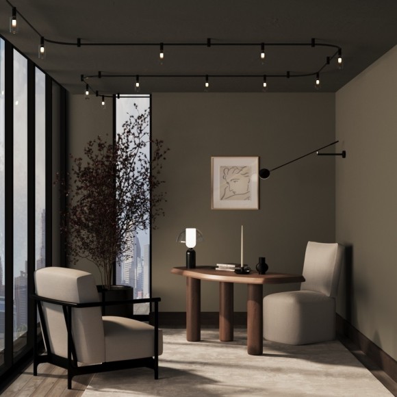 Светильник на гибкий шинопровод Maytoni Flexity TR207-1-3W3K-B 3000K 150лм 3Вт