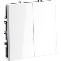 Проходной переключатель встраиваемый VOLTUM S70 двухклавишный 10А, (белый глянцевый)