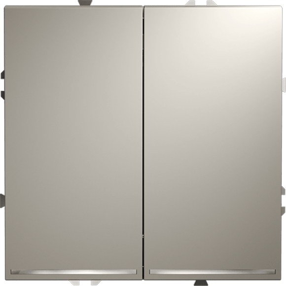 Проходной переключатель встраиваемый VOLTUM S70 двухклавишный с подсветкой 10А, (кашемир)