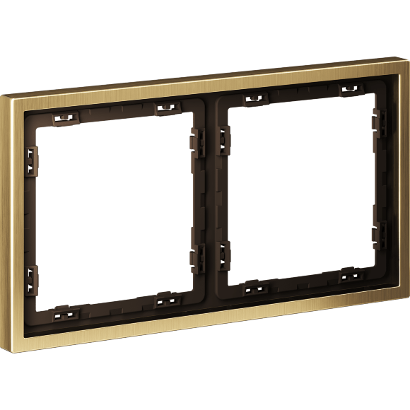 Рамка металлическая на 2 поста, S70 Metal (латунь) Рамка металлическая на 2 поста, S70 Metal (латунь)