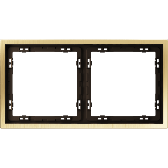 Рамка металлическая на 2 поста, S70 Metal (латунь) Рамка металлическая на 2 поста, S70 Metal (латунь)