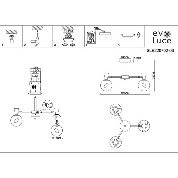SLE220702-03 Светильник потолочный Белый, Светлое дерево/Белый E14 3*40W CATANIA SLE220702-03 Светильник потолочный Белый, Светлое дерево/Белый E14 3*40W CATANIA