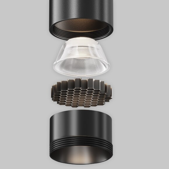 Maytoni Exility X TR245-7W4K-B Трековый светодиодный черный магнитный подвесной светильник цилиндр диаметром 3 см, с DIP переключателем группы включения на корпусе, LED 7Вт 4000K 640Лм CRI90 36° IP20 48В