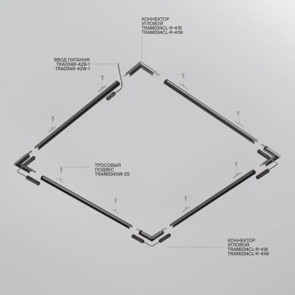Шинопровод подвесной 2м скругленный Maytoni Exility TRXM034-R-412B Шинопровод подвесной 2м скругленный Maytoni Exility TRXM034-R-412B