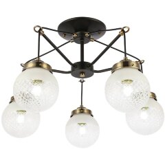 SLE110302-05 Светильник потолочный Черный, Бронза/Прозрачный, Белый E27 5*60W STRICCE SLE110302-05 Светильник потолочный Черный, Бронза/Прозрачный, Белый E27 5*60W STRICCE