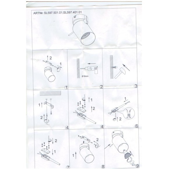 SL597.401.01 Спот ST-Luce Черный, Хром/Черный GU10 LED 1*3W Настенные светильники