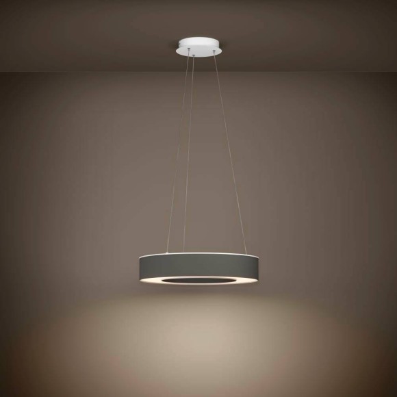 39994 GUAMARE Подвесной светильник Светодиодный диммируемый по TRIAC, 34Вт, 3980Лм, 2700К, ткань, никель