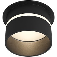 DK2404-BK Встраиваемый светильник влагозащ., IP 44, до 15 Вт, GU10, черный, алюминий