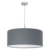31577 PASTERI Подвесной потолочный светильник с одним цоколем E27, 60Вт, серый тканевый абажур, никелевый металл