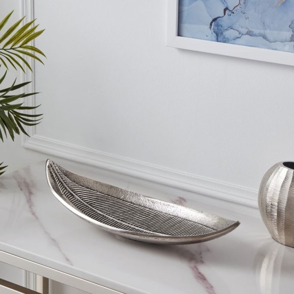 427004 FORLEYET FORLEYET Декоративная чаша L385, B140, H80, алюминий, никель-античный