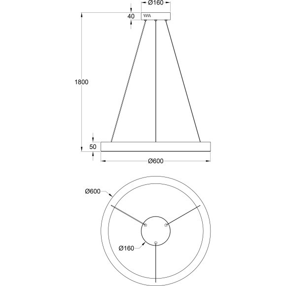 Подвесной светильник Saturno MOD415PL-L45BS4K