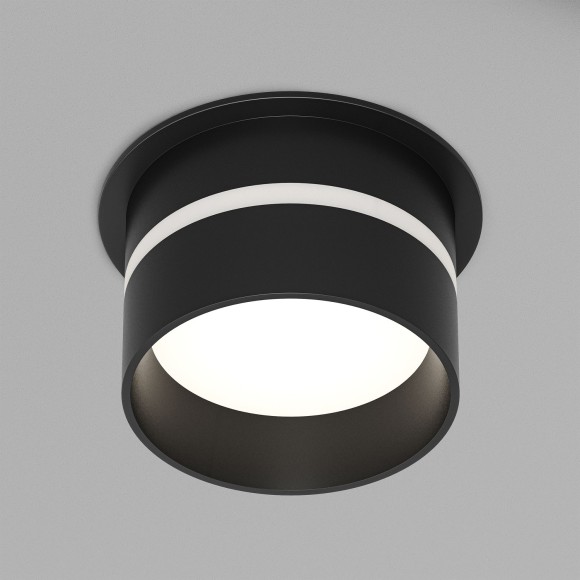 DK2404-BK Встраиваемый светильник влагозащ., IP 44, до 15 Вт, GU10, черный, алюминий