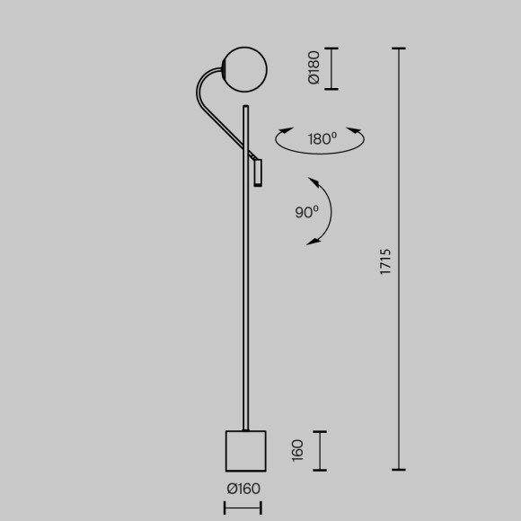 Напольный светильник (торшер) Maytoni MOD230FL-01B Напольный светильник (торшер) Maytoni MOD230FL-01B