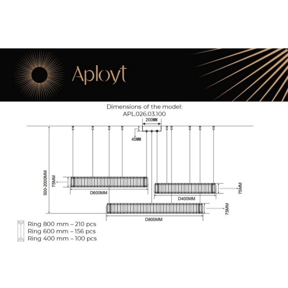 Люстра подвесная APL.026.03.100