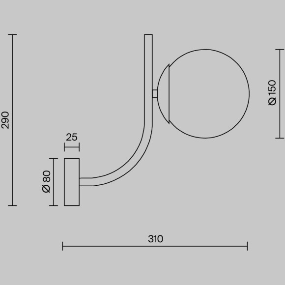 Настенный светильник (бра) Maytoni MOD109WL-01BS
