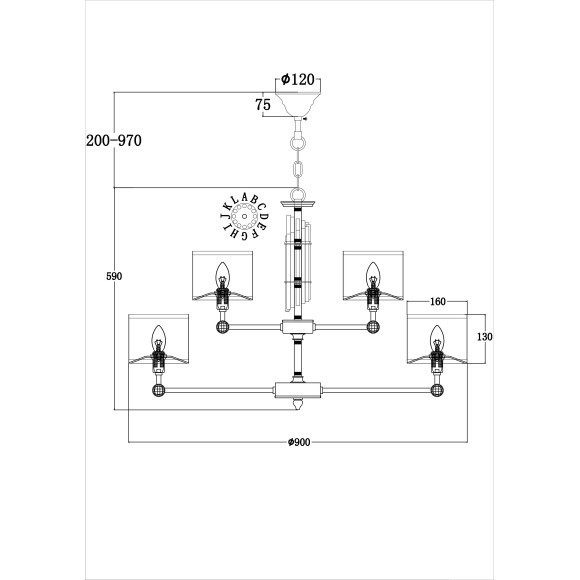 Подвесная люстра Alloro MOD088PL-15BS Подвесная люстра Alloro MOD088PL-15BS