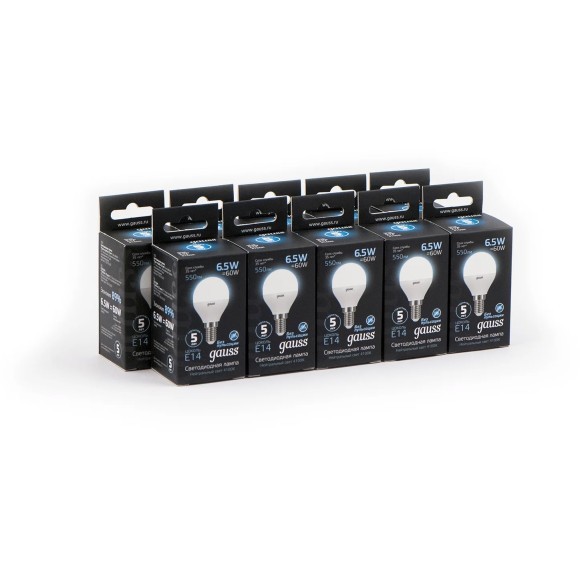 Лампа Gauss Black 6.5Вт 550Лм 4100К E14 105101207