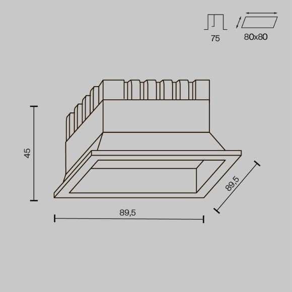 Встраиваемый светильник Technical DL056-8W3-4-6K-B Встраиваемый светильник Technical DL056-8W3-4-6K-B
