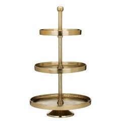 427646 BABIRIK H510 Декоративное блюдо-этажерка алюминий золотой