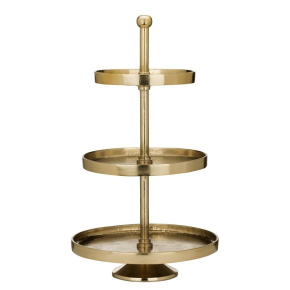 427646 BABIRIK H510 Декоративное блюдо-этажерка алюминий золотой